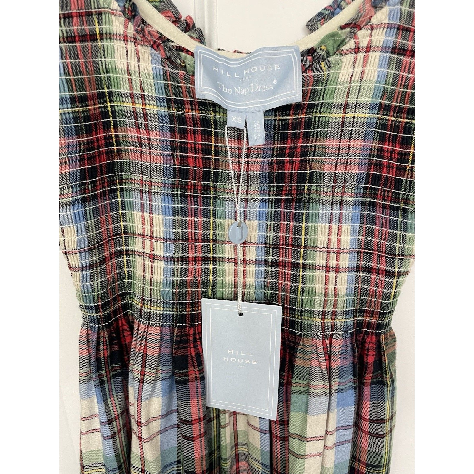 Nwt Hill House Multi/White Tartan Louisa Nap Dress 100% Cotton Size Xs — image 5 of 6